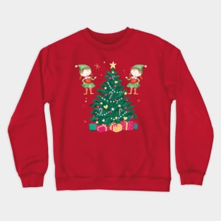 Christmas Tree Elfs Crewneck Sweatshirt